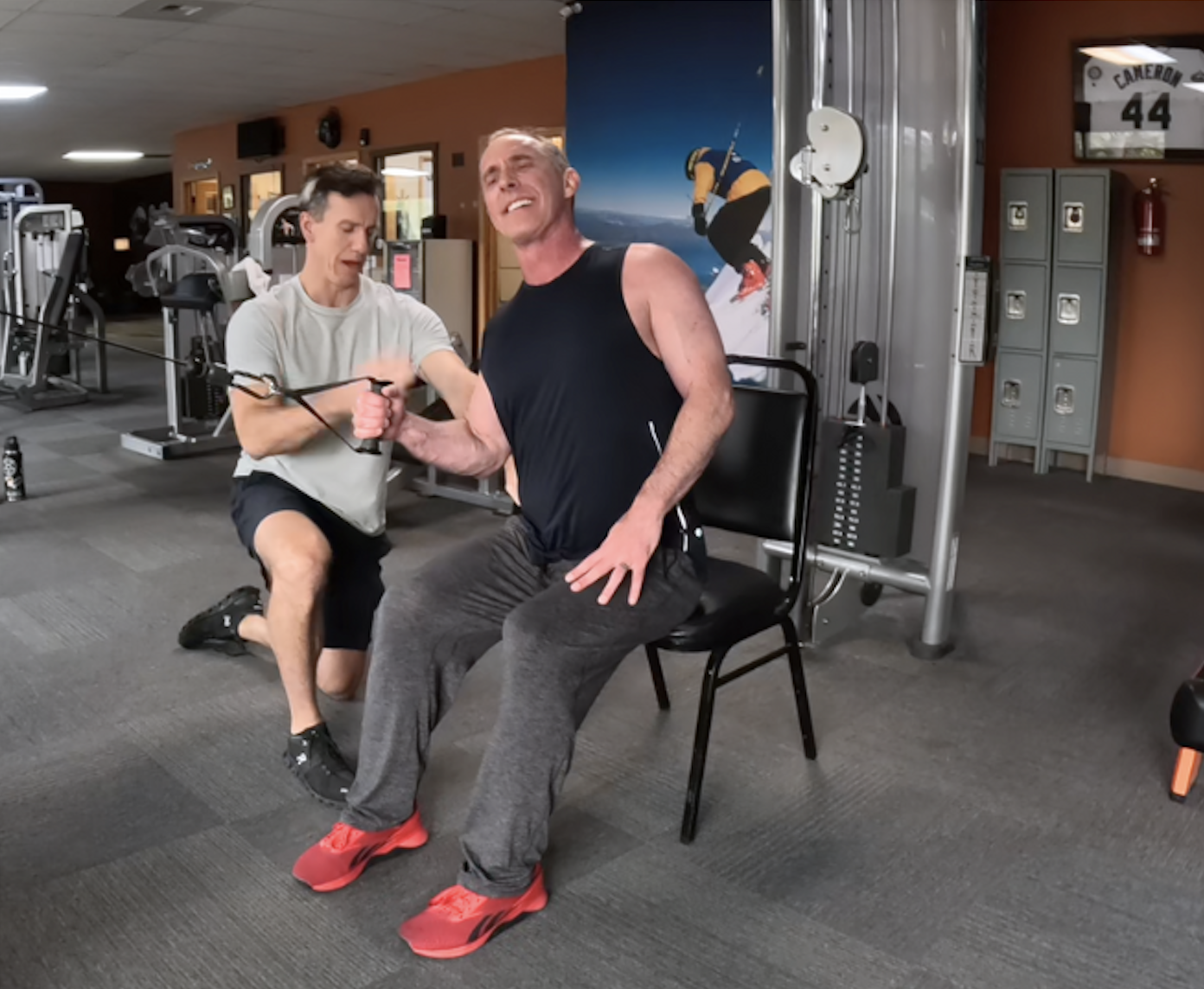 Zach with client - upper body