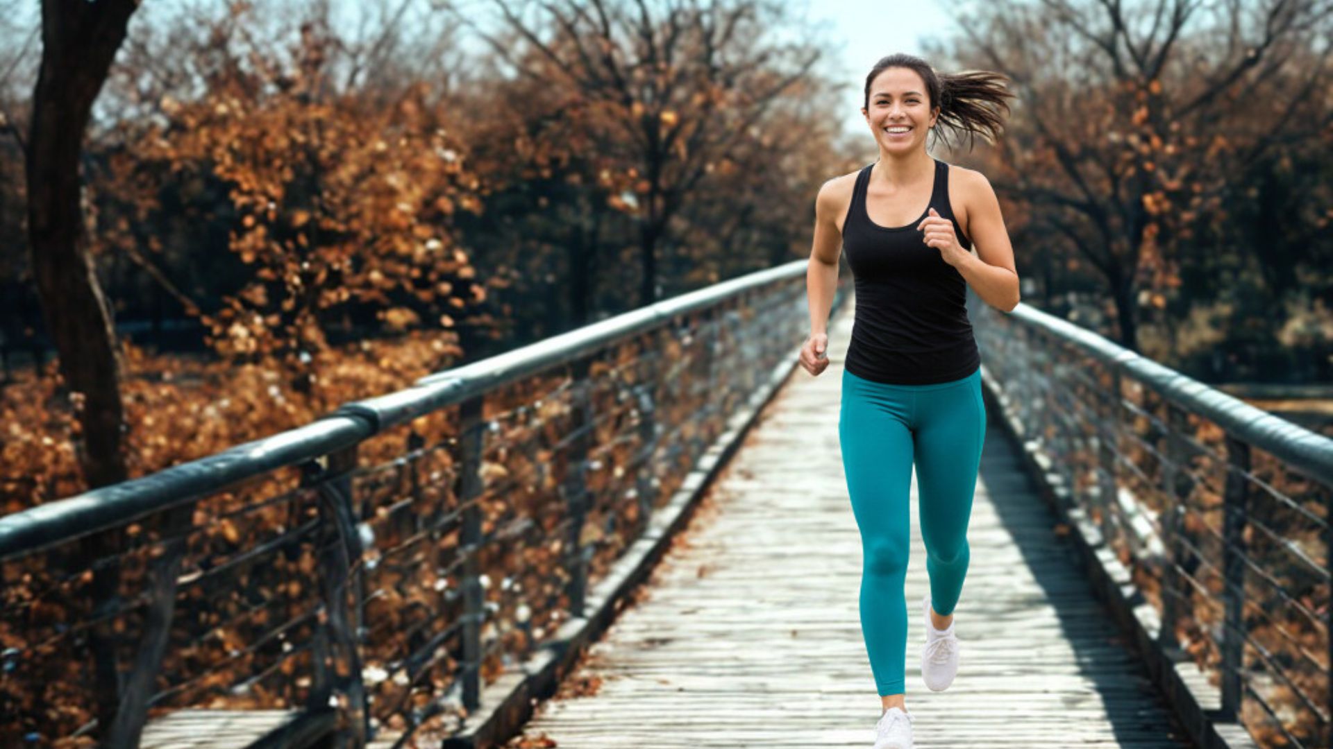 Woman running pain-free after completing online knee rehabilitation program