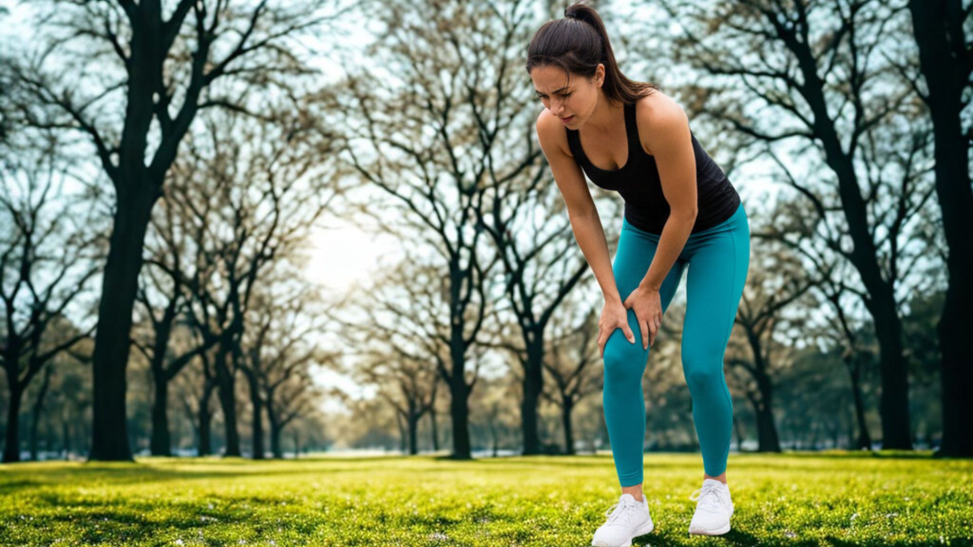 Runner experiencing knee pain that can be fixed with virtual knee rehabilitation